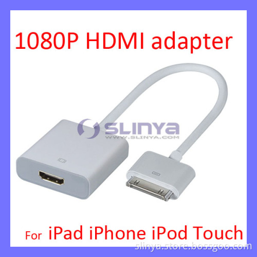 for Apple New iPad 2 3 iPhone 4 4s iPod Touch Dock Connector to HDMI Cable Adapter 1080p (SL-C73)